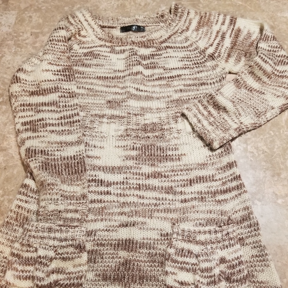 Long sleeve wide neck long sweater